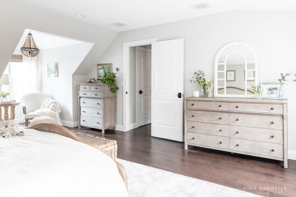 dressers to match a wood & upholstered bed