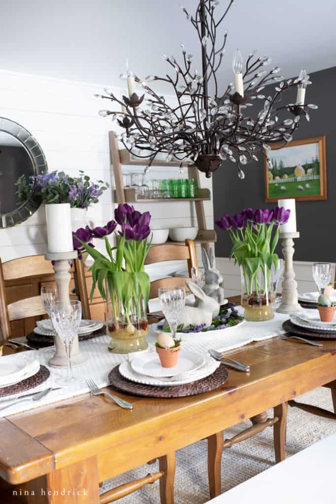 Purple Spring Tablescape - Easter Dining Decor Inspiration