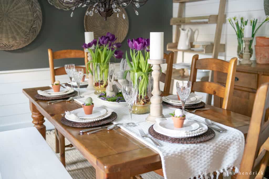 Celebrate Easter with a purple Spring tablescape.