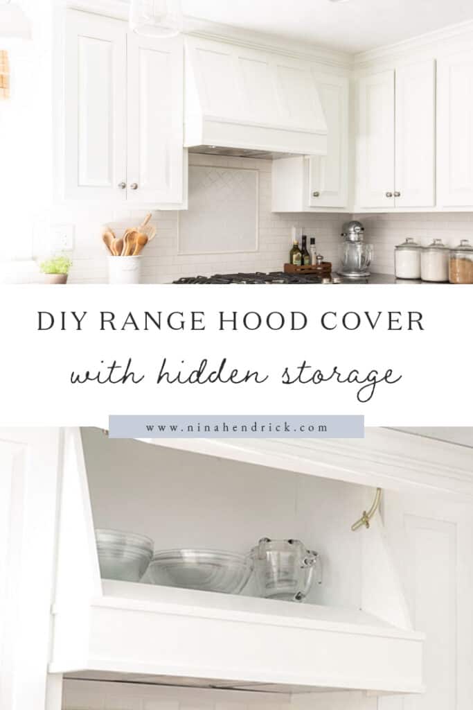 DIY Range Hood Cover with Storage Tutorial Pinterest Graphic