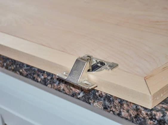 Use a hinge jig and bit to drill for and install euro hinges