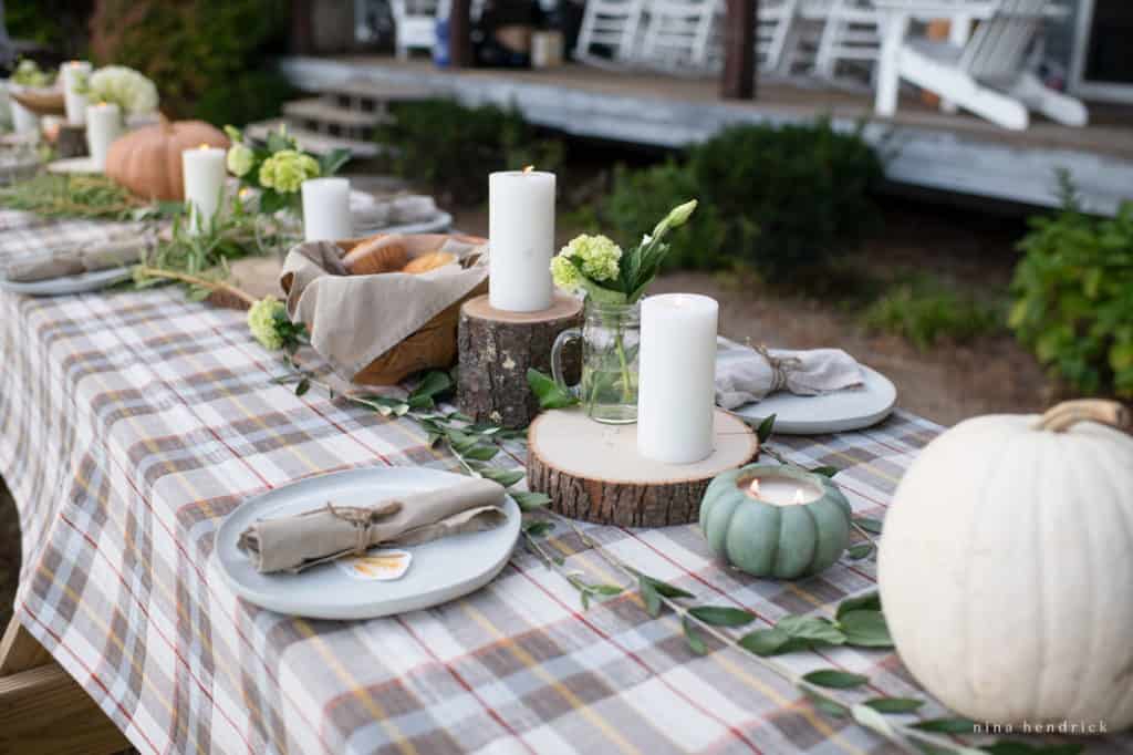 Rustic Fall Lakeside Tablescape Centerpiece