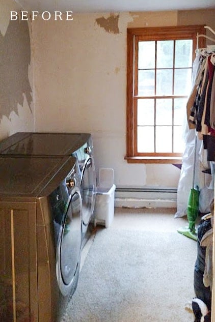 second-floor laundry room before