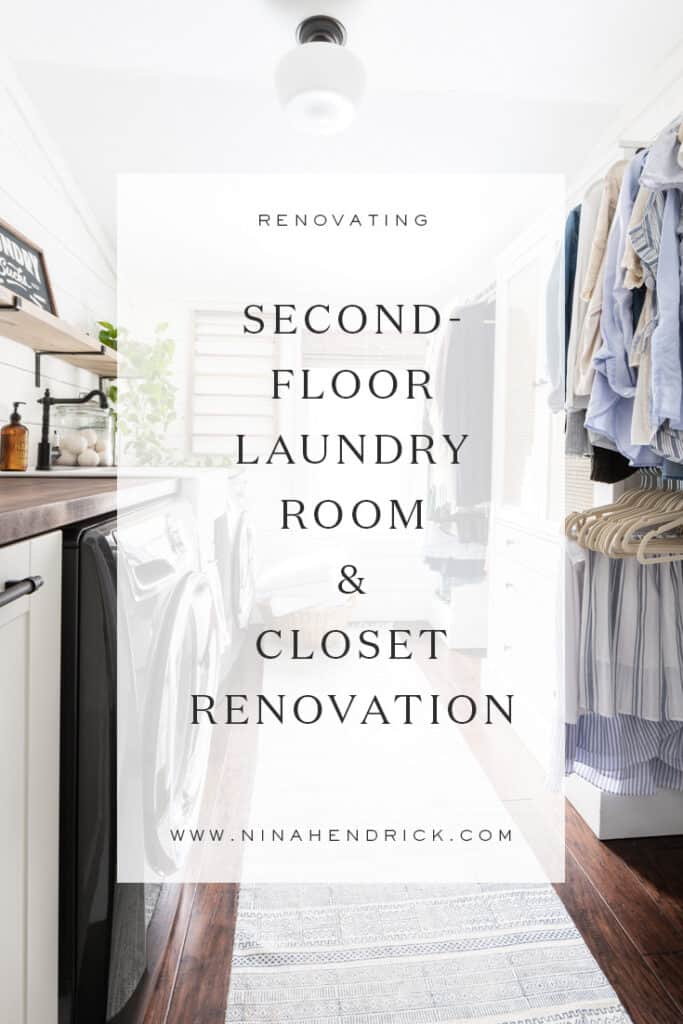 Considering moving your laundry room upstairs? Learn how we diverted an awkward hallway to create a second-floor laundry room and closet.