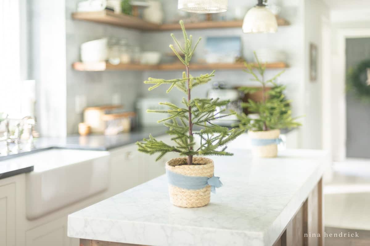 CHRISTMAS KITCHEN DECOR IN BLUE AND GOLD