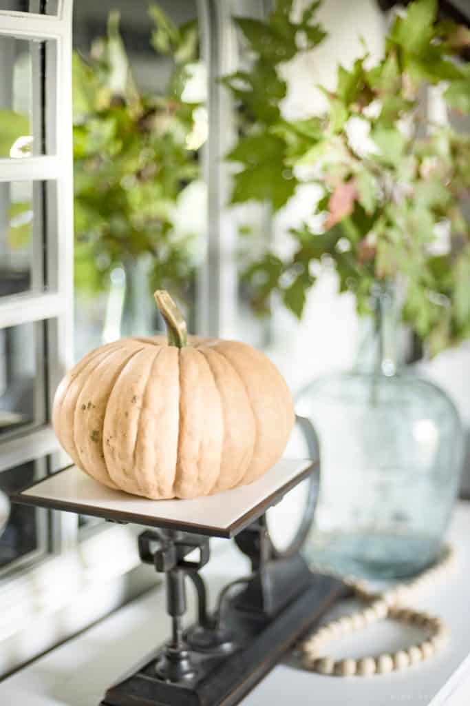 Simple Fall Entryway | Seasonal Simplicity Tours | Add simple seasonal autumn decor touches to your entryway to welcome visitors to your home!