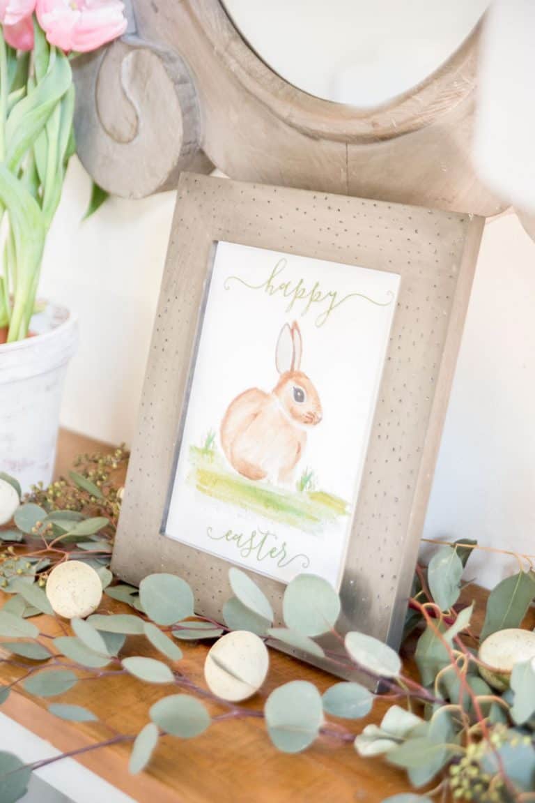 Spring & Easter Watercolor Bunny Printable
