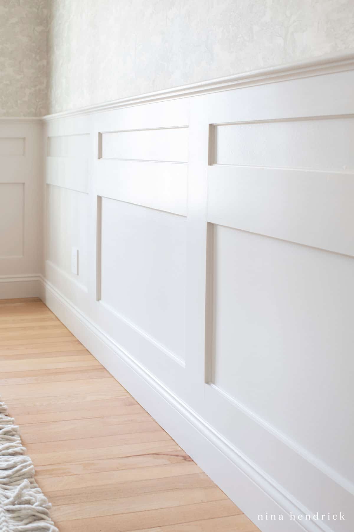 Dining room with board and batten wainscoting wall molding treatment