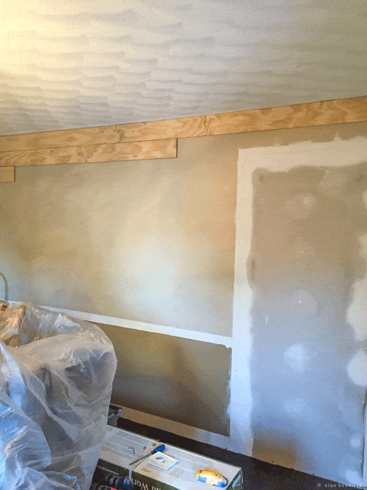 Planks added to shiplap wall