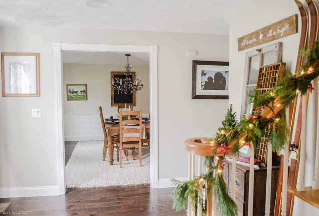 Gather holiday inspiration from this warm & cozy rustic farmhouse Christmas Home Tour. There are so many classic decor ideas!