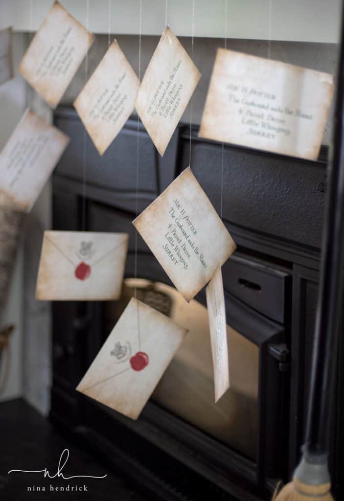 hogwarts acceptance letters near the fireplace