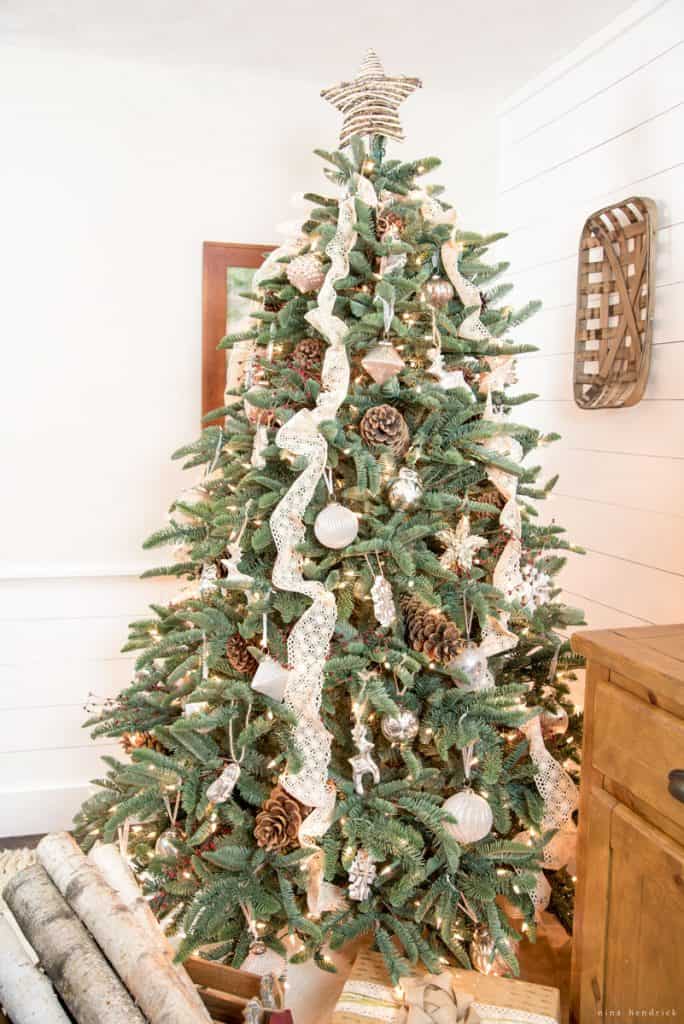 Rustic Woodland Christmas Tree inspired by New England and Robert Frost