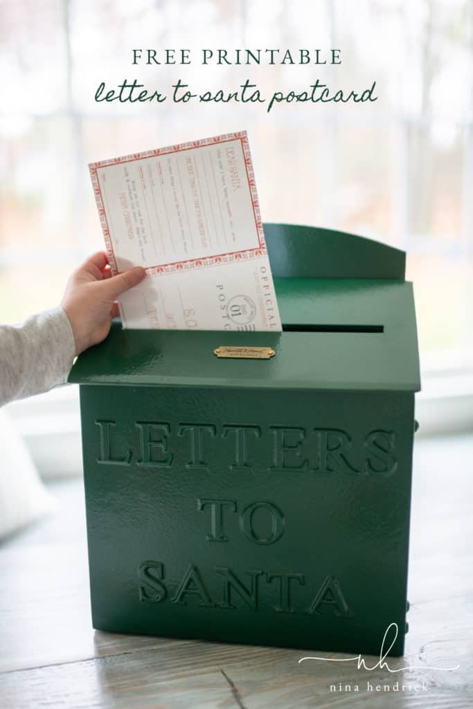 free printable postcard to santa or letter to santa 